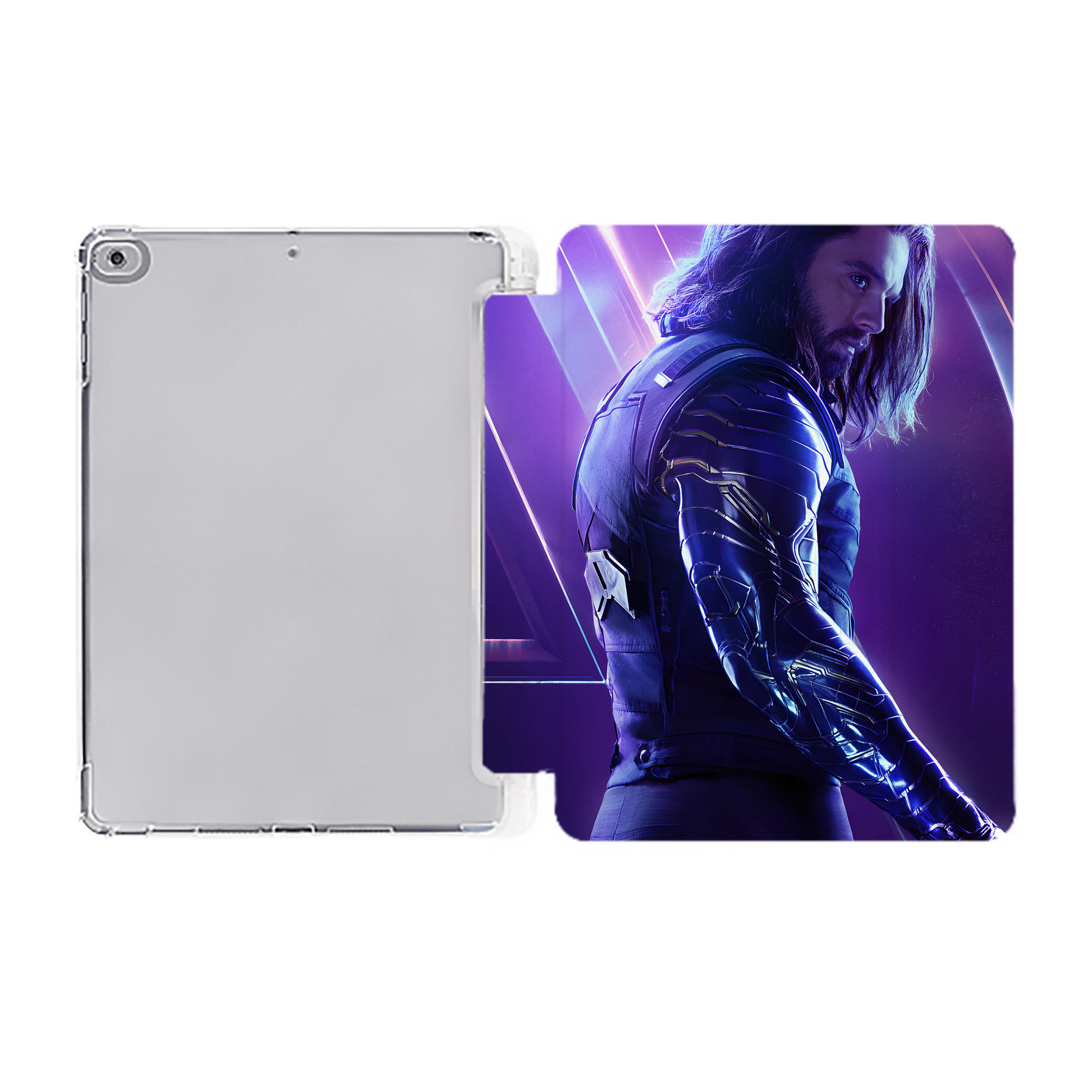 （画像用） アベンジャーズ The Avengers IPad ケース ペン収納付き 三つ折りスタンド PUレザー×シリコン 対応機種9.5/10.5/10.9インチ